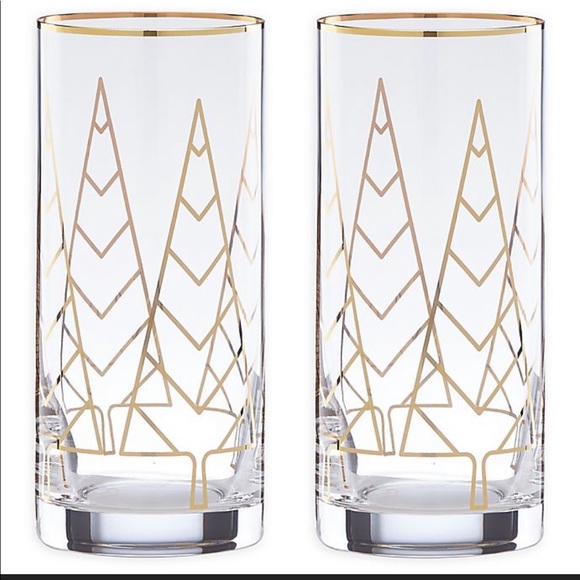 🎄Kate Spade ♠️ Spruce Way 16oz Glasses (2) - Picture 4 of 4